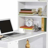 Scrivania con Libreria Tavolo Porta Pc Computer in Melanina Casa Ufficio Bianco