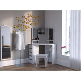 Toilette per il trucco Tavolino trucco Toilette tavolino specchiera Ariel Bianco