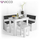 Vicco panca contenitore 107cm panca da cucina bianca per tavolo da pranzo serie