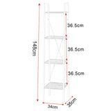 Scaffale Angolo 4 Ripiani per Studio Ufficio Mensole in Legno Porta Piante