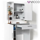 Vicco Toletta da trucco Fynnia Tavolo cosmetici Toletta Specchio LED Bianco