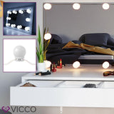 Vicco Toletta da trucco Alessia Toilette Cassettone Specchio LED Bianco