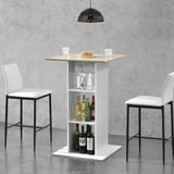 TAVOLINO BANCO Scaffale tavolo 110x70x70cm Bianco/Quercia ottica