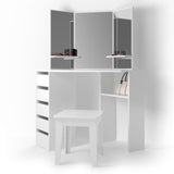 Toilette per il trucco Tavolino trucco Toilette tavolino specchiera Ariel Bianco