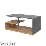 Vicco Tavolino da divano Guillermo Tavolino da salotto antracite rovere sabbia 9