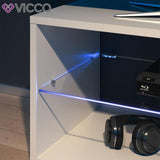 Vicco Mobile basso Rio Credenza per tv bianco con illuminazione a LED Armadio