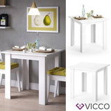 VICCO Tavolo da pranzo KARLOS 80 cm Bianco Tavolo da sala da pranzo
