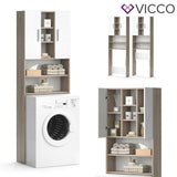 Vicco Scaffale per lavatrice Luis Armadietto per bagno 190x64cm Lavatrice