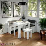 Tavolo da cucina Vicco Roman tavolo da pranzo bianco 120x90cm sgabello