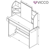Vicco Toletta da trucco Charlotte Toilette Cassettone Bianco + sgabello