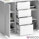 VICCO Credenza LEON Comodino Armadio Bianco Armadio per tv TV Credenza Madie