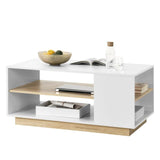 TAVOLINO TAVOLO TAVOLINO TAVOLO SALOTTO DIVANO TAVOLO MENSOLA BIANCO/Quercia ottica