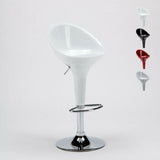 Sgabello bar e cucina con penisola cromato girevole San Diego Design moderno