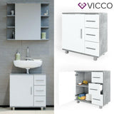 VICCO Mobile da bagno ILIAS Bagno Specchio Scaffale Credenza di base Armadio