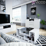Vicco Tavolino da salotto Gabriel Tavolino scaffale 100 cm Bianco