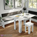 Vicco panca contenitore 167cm panca da cucina bianca per tavolo da pranzo