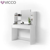 Vicco toeletta da trucco Charlotte Toilette Cassettone Specchio 142x108 cm Bianco