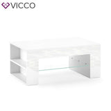 VICCO Tavolino da salotto STELIOS in bianco lucido - Soggiorno Tavolino da caffè