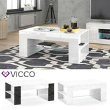 VICCO Tavolino da salotto STELIOS in bianco lucido - Soggiorno Tavolino da caffè