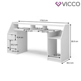 Vicco Scrivania Tavolo portacomputer Tavolo da ufficio Home Joel Bianco Tavolo