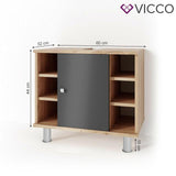 Vicco Credenza di base per lavamano Fynn Armadietto per bagno Scaffale per bagno