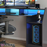 Tavolo portacomputer Joel Tavolo per PC nero Tavolo da gaming Scrivania