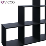 Vicco Mobiletto scala divisorio 6 scomparti conservazione 105 cm Nero