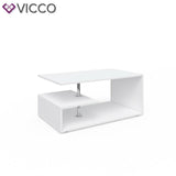 Vicco Tavolino da divano Guillermo Tavolino da salotto bianco 91x52 Tavolino
