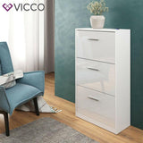 Vicco Scarpiera Gizmo Scarpiera 3 scomparti Scaffale porta scarpe bianco lucido