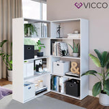 Vicco Libreria angolare Laine Scaffale da pavimento bianco Divisorio Scaffale