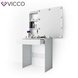 Vicco Toletta da trucco Melle Tavolo cosmetici Toletta Toilette LED Bianco