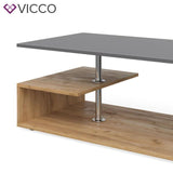 Vicco Tavolino da divano Guillermo Tavolino da salotto antracite rovere sabbia 9