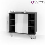 Vicco Credenza di base per lavamano Fynn Armadietto per bagno Scaffale per bagno