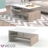 Vicco Tavolino da divano Tavolino da salotto sonoma bianco Tavolino