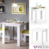 VICCO Tavolo da pranzo KARLOS 80 cm Bianco Tavolo da sala da pranzo