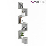 Vicco Scaffale ad angolo Snake Scaffale a parete Libreria Cemento