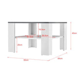 TAVOLINO BIANCO/GRIGIO SCURO TAVOLO TAVOLINO TAVOLO SALOTTO DIVANO ARREDO TAVOLO