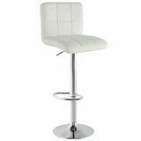 Set 2 Sgabelli Cucina Seduta Pelle Imbottita Sgabello Girevole Casa Bar Bianco
