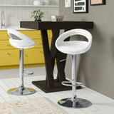 Set 2 Sgabelli Cucina Regolabile Acciaio e ABS Sgabello Girevole Bianco Casa Bar