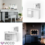 Vicco Toletta da trucco Little Lilli Toilette Cassettone Specchio Bianco Lucido