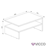 Vicco Tavolino da divano Amato Tavolino da salotto rovere sabbia antracite