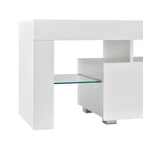 Tavolino TV moderno LED TV Board comò Lowboard Credenza Mensola RGB BIANCO
