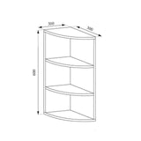 Vicco Scaffale angolare Ecki Libreria sonoma 3 scomparti Scaffale pensile