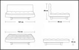 DIVANO LETTO RECLINABILE SALOTTO ECOPELLE NERO 3 POSTI