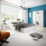 Letto matrimoniale bianco lucido