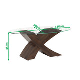 Tavolino da Salotto FOX piano in vetro temperato design Moderno