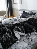 Set biancheria da letto con motivo marmo senza stucco