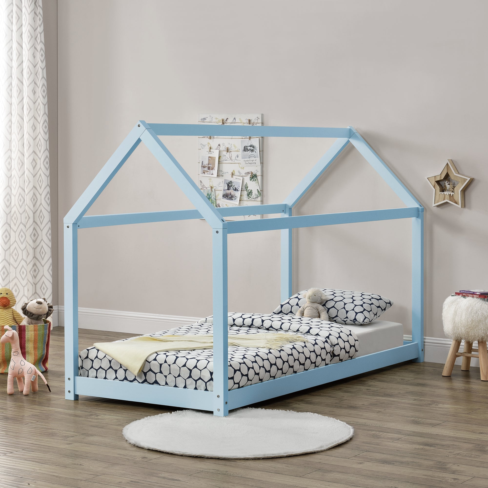 Culla Casa Legno Bettenhaus Hausbett Bambini Letto Con Materasso