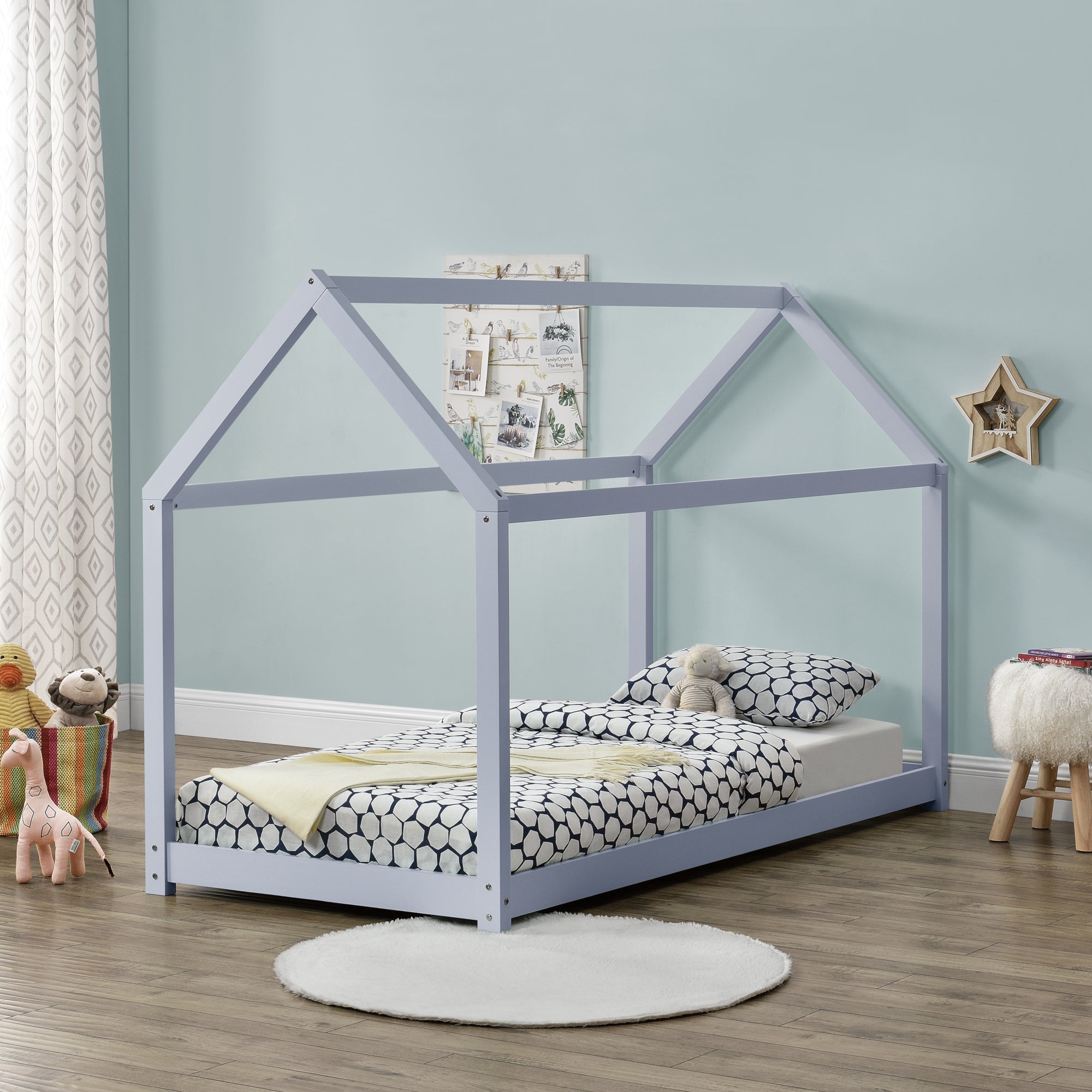 Culla Casa Legno Bettenhaus Hausbett Bambini Letto Con Materasso