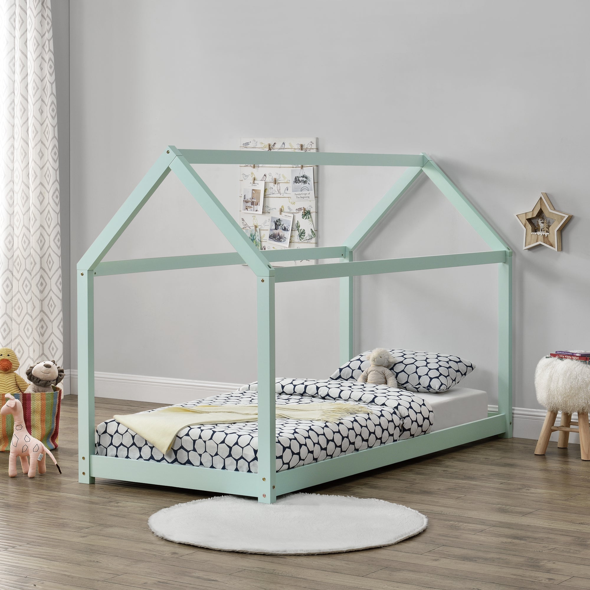Culla Casa Legno Bettenhaus Hausbett Bambini Letto Con Materasso
